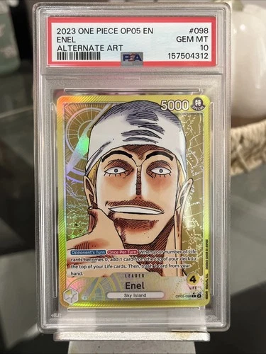 PSA 10 Enel Alternate Art Leader OP05-098 Awakening of the New Era One Piece