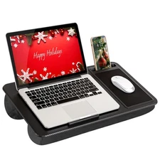 LAPGEAR Home Office Lap Desk with Device Ledge, Mouse Pad, Phone Holder, 15.6"