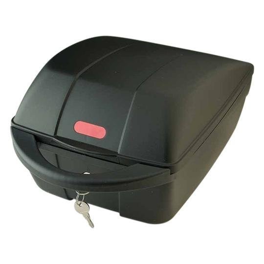 Top case vélo Polisport 12L noir sur porte-bagages coffre de vélo à clé