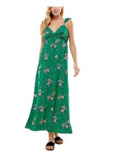 KINGSTON GREY Womens Dress Green Sleeveless Unlined Tie Pullover Juniors XS