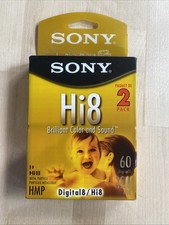 Sony Hi8 60 min Digital8 2 Pack 120 min Total Hi8 HMP Cassette Tape 2 Pack - New