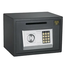 Electronic Depository Safe Drop Box Deposit Cash Easily with Keypad and 2 Keys