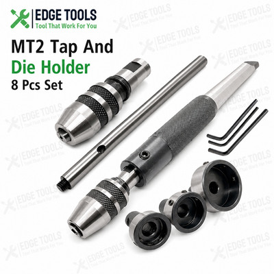 Lathe Tailstock Tap And Die Holder 8 Pcs Set MT2 Shank Threading Tapping Kit USA