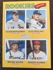 2026 Topps Heritage Rookies - Montgomery/Freeland/Acosta/Guzman Dark Yellow
