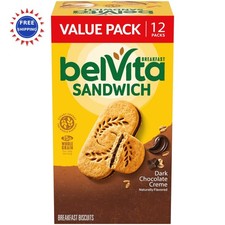 belVita Breakfast Bar Biscuit Sandwiches Dark Chocolate Creme 12 Pack Value