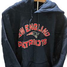 NFL Team Apparel Men's New England Patriots Pullover Hoodie Navy Blue XL