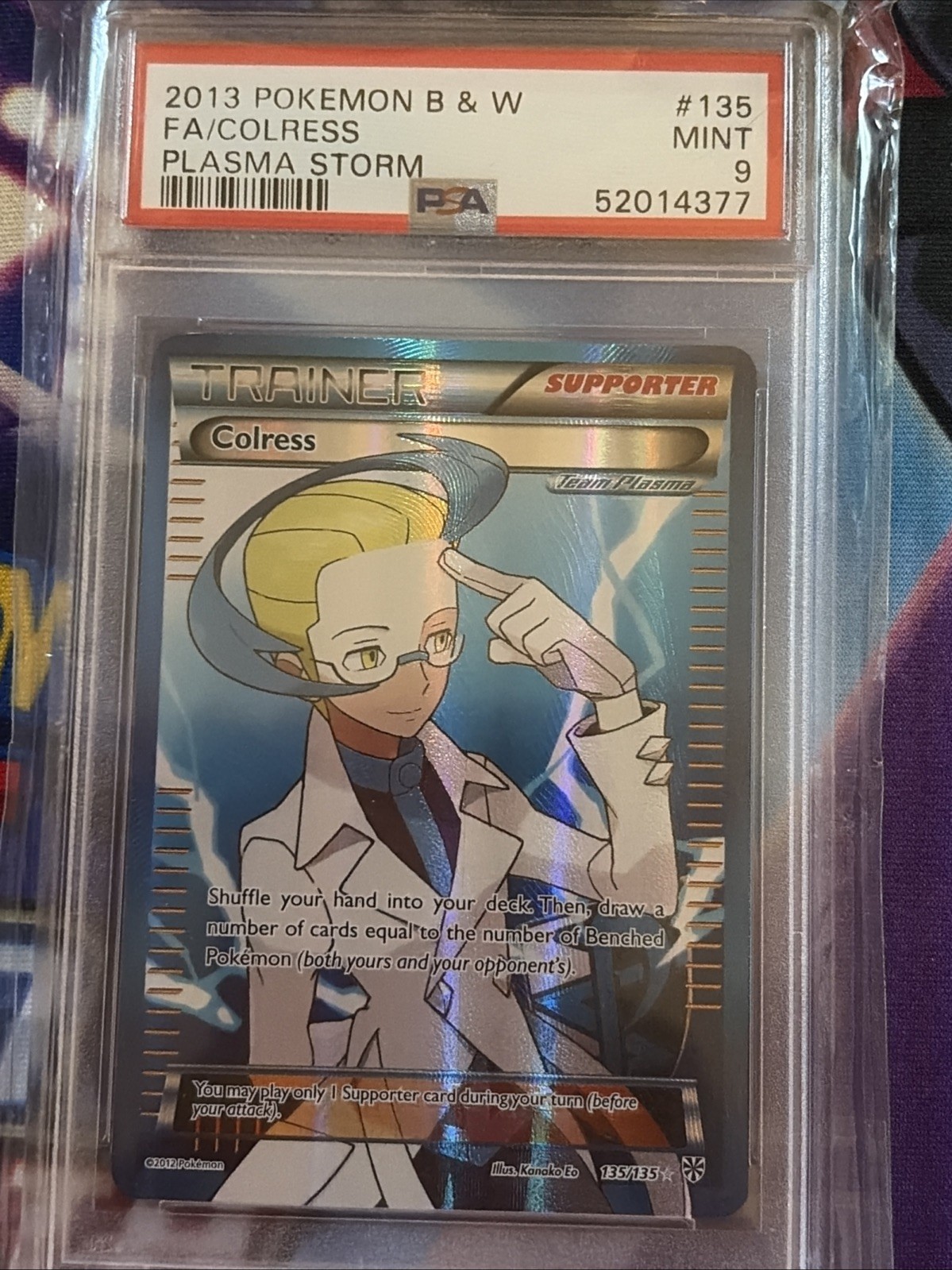Colress (Team Plasma) (135 Full Art) 135/135 Plasma Storm Holo Pokémon PSA 9