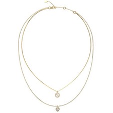 Guess Necklace UBN04159YG 4G Double Row Chain Gold Tone - RRP £65.00