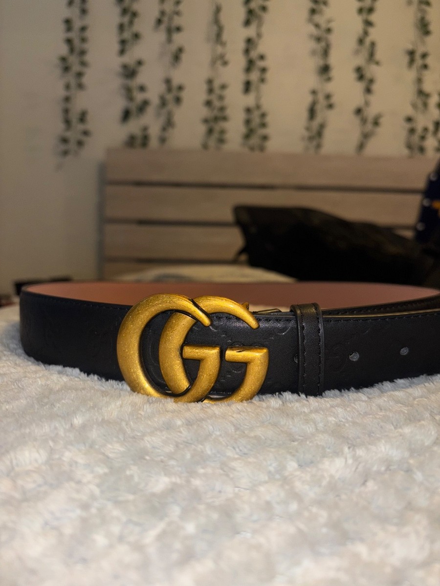 Gucci GG Leather Belt Black 2298833 FU49X 105 42 525040 | eBay