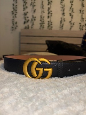 Gucci GG Leather Belt Black 2298833 FU49X 105 42 525040 | eBay