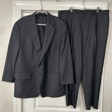 Vintage Brooks Brothers 346 Suit Men  s 44R Charcoal Gray Wool 40x27 Pants USA