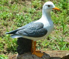Funny Real Seagull Resin Figurine Decor,Outdoor Sea Bird Statue,Animal Seagul...