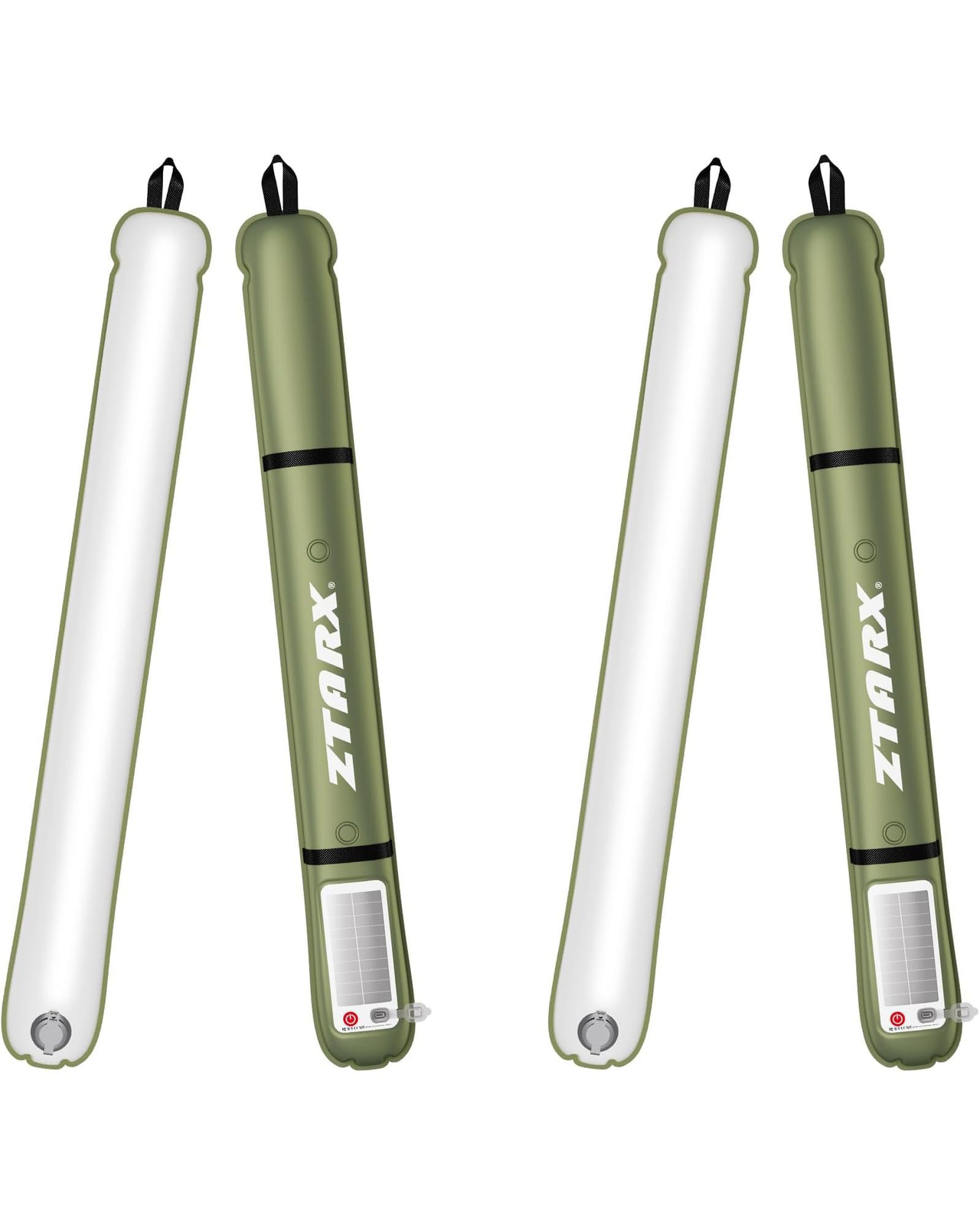 Solar/Type-C Rechargeable Camping Light Bar, IP66 Waterproof LED Tube, TPU Ul...