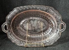ANCHOR HOCKING MAYFAIR OPEN ROSE PINK DEPRESSION GLASS OVAL VEGETABLE BOWL 11"