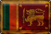 Blechschild Flagge Sri Lanka 30X20 Cm Flag Sri Lanka Rost Deko Schild Tin Sign