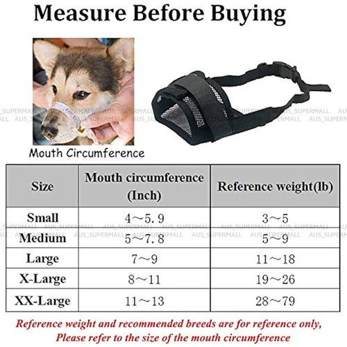 Adjustable Soft Dog Muzzle Air Mesh Training Dog Muzzles Biting Barking Chewing - Picture 10 of 11