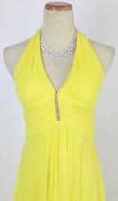 NWT Size 5 New Windsor Yellow Prom Formal Long Gown Evening Dress Halter NEW
