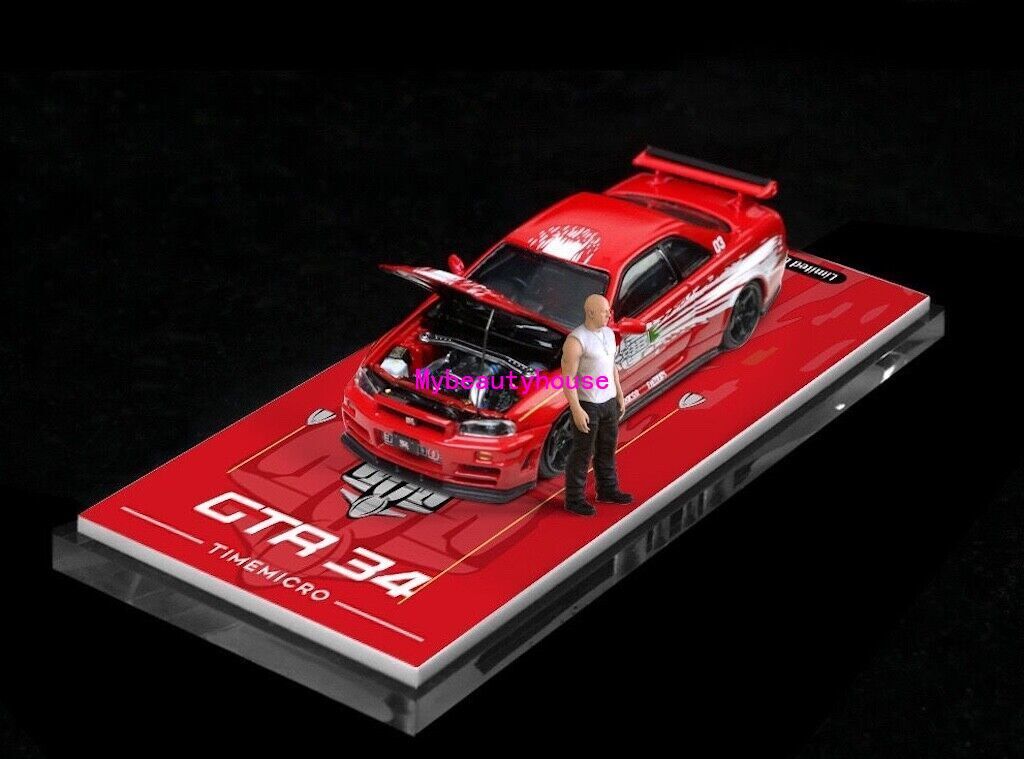 TM 1:64 Skyline GTR R34 Z-Tune FNF Figure Sports Model