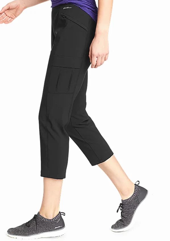Eddie Bauer Women's Stratify Crop Pants NWT color Black Size 2
