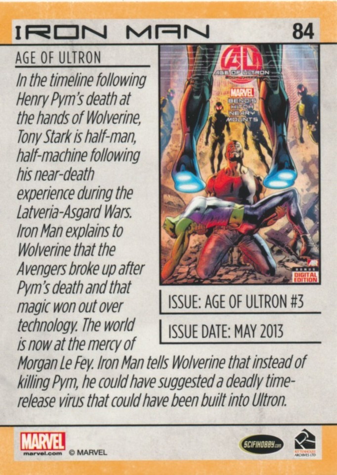 #84 IRON MAN 2014 Rittenhouse Marvel Universe AGE of ULTRON | eBay