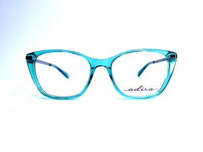 New Adira Jade Green Clear Cat Eye Glasses Gun Metal Temples