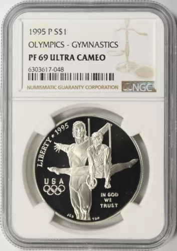 1995-P Olympics Gymnastics $1 Commemorative Dollar NGC PF69UCAM