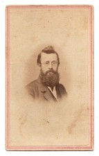 Antique CDV Circa 1860s R. A. Lewis Handsome Bearded Man NY NY