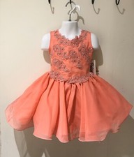 Girls Sz 2/3 Mango Coral Pageant Crowning Flower Girl Special Occasion Dress NWT