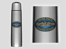 NAVY SUBMARINE VETERAN GOLD OR SILVER DOLPHIN 25 OZ THERMOS 