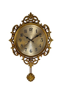 Hanging Wall Clock with Swinging Pendulum Victorian Era with