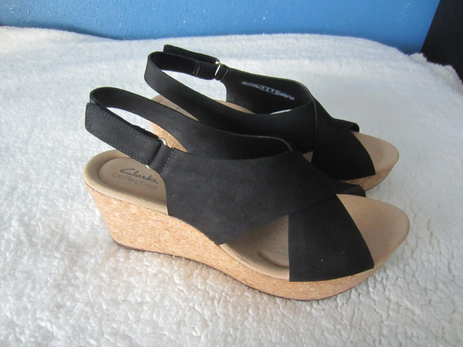 CLARKS Clark's Collection Sandalo donna Annadel Eirwyn zeppa 12W nuovo senza scatola