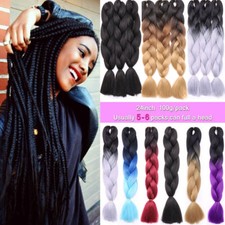 5packs 24"Jumbo Braiding Hair Ombre Christmas African Braids 100g/pc Grey White