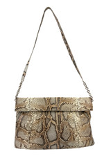 New Nancy Gonzalez Python Skin Envelope Clutch Shoulder Bag Large Foldover Top