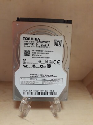 Toshiba MK5076GSX HDD2J93 D 500GB SATA 2.5 Hard Drive 0T9Y3R Toshiba MK5076GSX HDD2J93 D 500GB SATA 2.5 Hard Drive 0T9Y3R