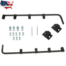 Straight Mud Flap Hanger 30" Heavy Duty Steel Set Semi Truck - 1 Pair Black