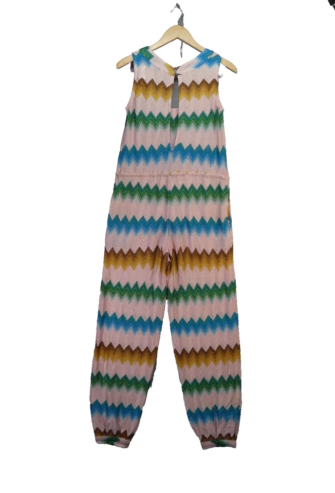 Missoni Jumpsuit Zig Zag Knitted Pink Shiny Lurex Relaxed Resort IT 38 UK 8 — 第 4/4 张图片