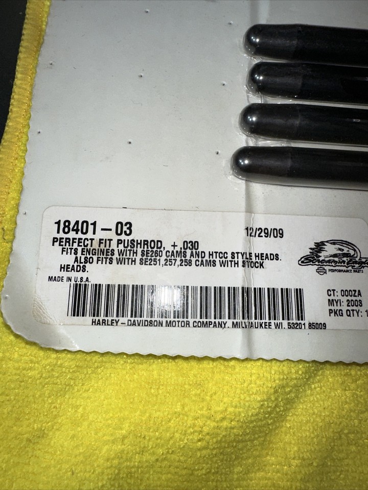 HARLEY DAVIDSON SCREAMIN' EAGLE PERFECT FIT +0.03 PUSHRODS 1840103 eBay
