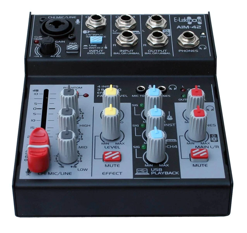 E-Lektron AIM-42 4Channel Streaming Audio Mixer Mixer USB Interface Sound Card - Image 4 of 4
