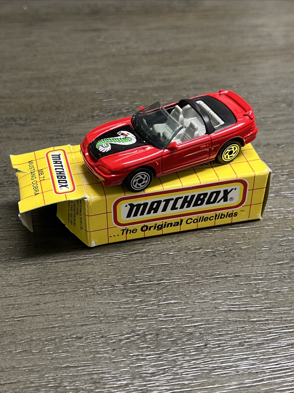 Matchbox Mustang Cobra #071 MBX ‘96 Super Fast Red W/ Original Box! - Rare!