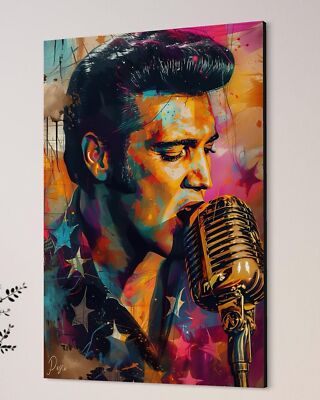 Elvis Presley Leinwand Bild Abstrakt XXL Dekoration Pop Art Rock Legende