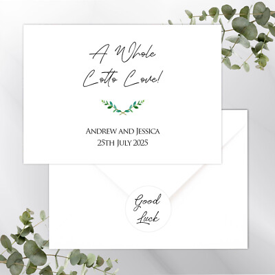 Personalisierte Lotterie Hochzeit Gastgeschenk Rubbelkarte Lottohalter L1