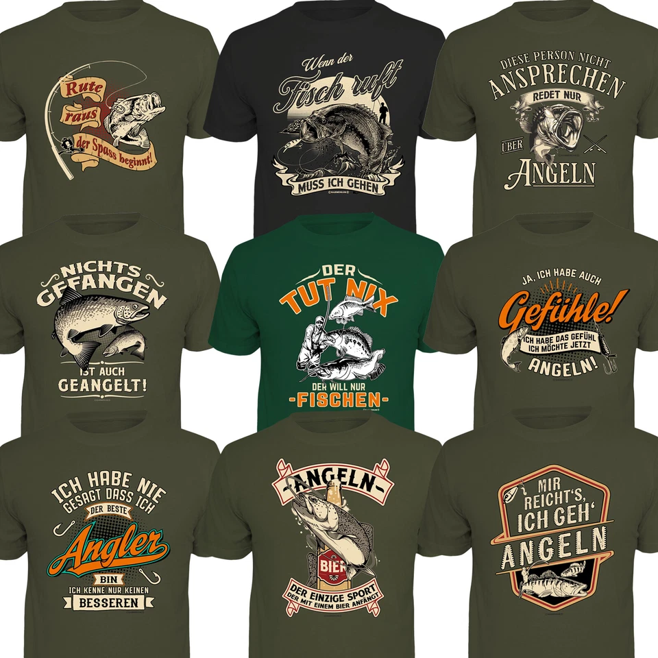 Angler T-Shirt Sprüche Angelsport Angeln Angel Geburtstag Fishing Petri Heil