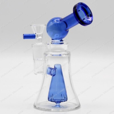 6'' Mini Slanted Upright Bong MULTIPLE COLORS Thick Glass Free Bowl High Quality