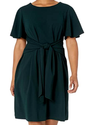 dark green day dress Chic Dark Green Dress - Midi Dress - High-Low Dress - Wrap Dress