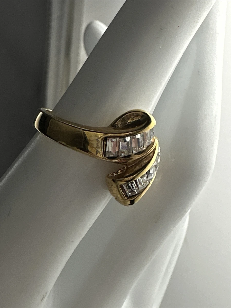 18 karat gold filled cubic zirconia ring size 6 eBay