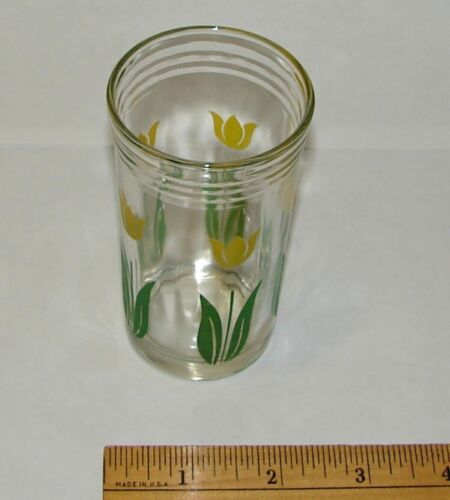Vtg Swanky Swig Yellow Tulips 3 7/8" Glass, 3 Ring Top, Single Replacement - Picture 2 of 5