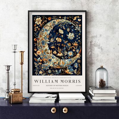 William Morris Druck, William Morris Ausstellung Poster Mond, Sterne (199c)