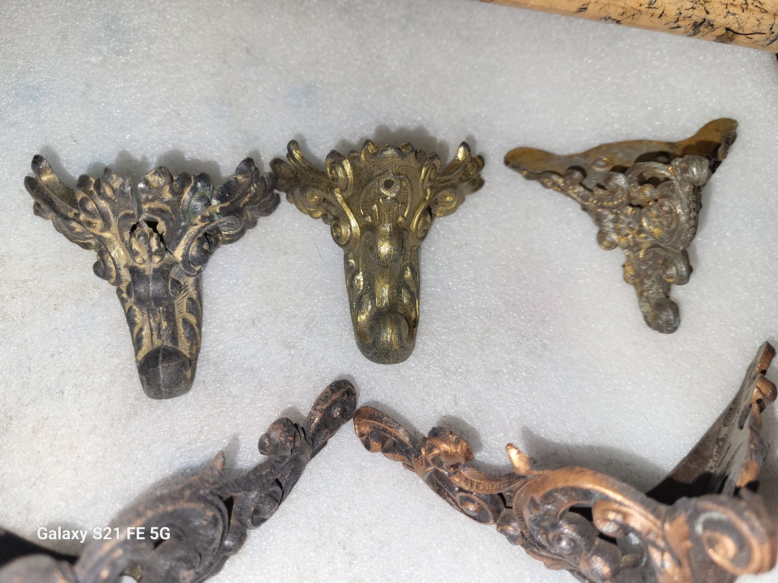 8 Pairs of Vintage Cast Brass Clock Feet eBay