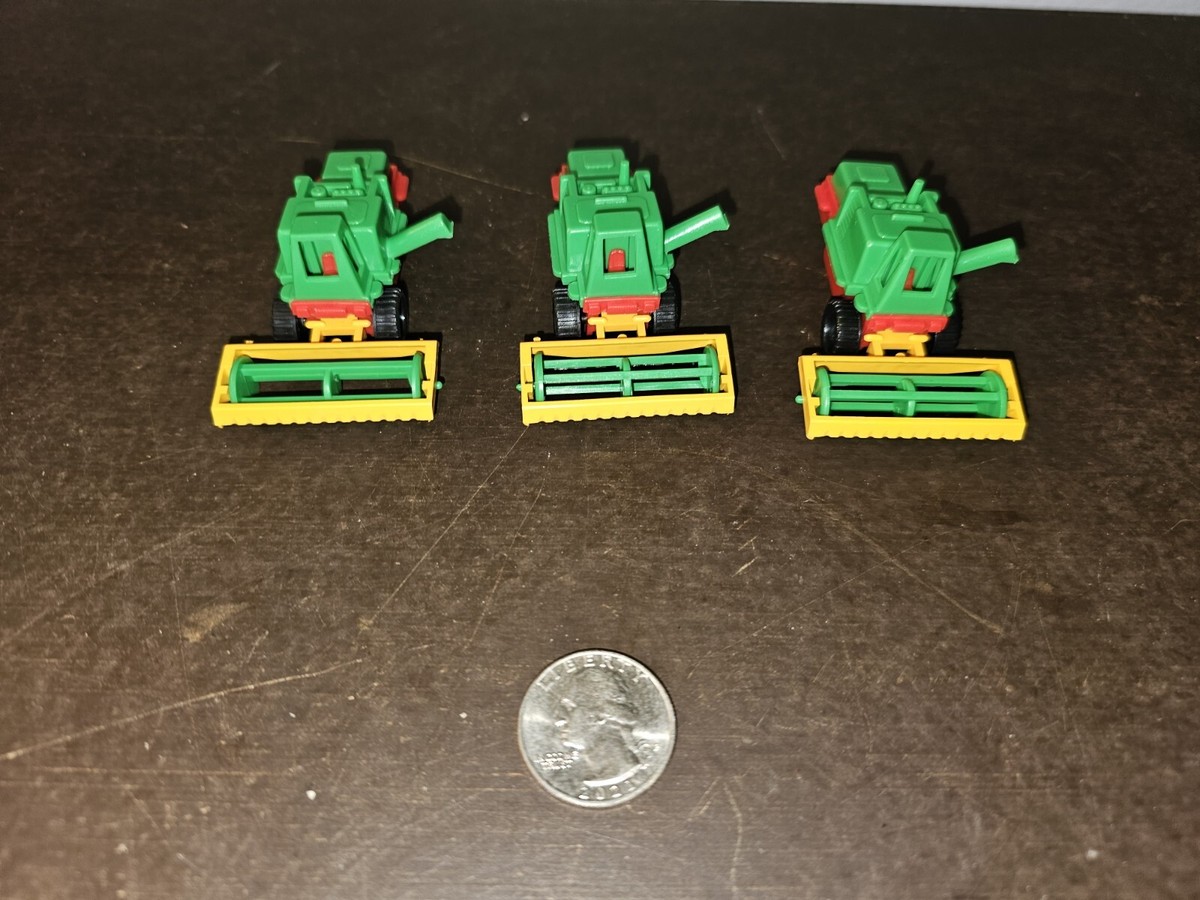 Lot of Vintage BRUDER Germany Mini Plastic Farm Harvester Toys