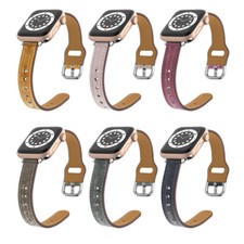 Slim Retro Leather Band Strap for Apple Watch 11 10 9 8 7 6 SE 41/42/44/45/46mm